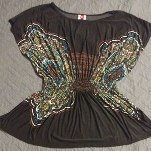 Elegant Black Paisley Women's Top​​